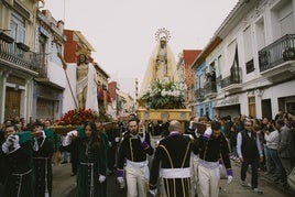 Encuentro de la Dolorosa con su Hijo resucitado, en la calle Escalante de Valencia.