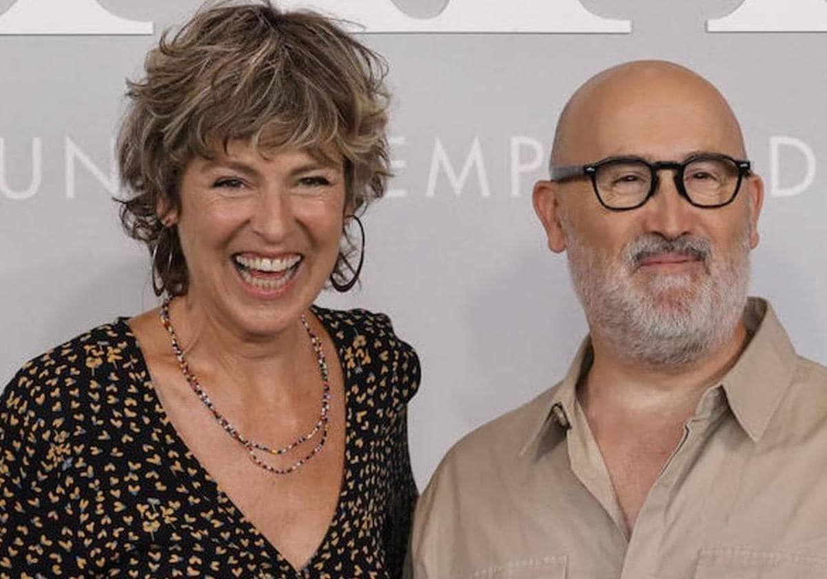 Mónica López junto a Javier Cámara, en la presentación de 'Rapa'.