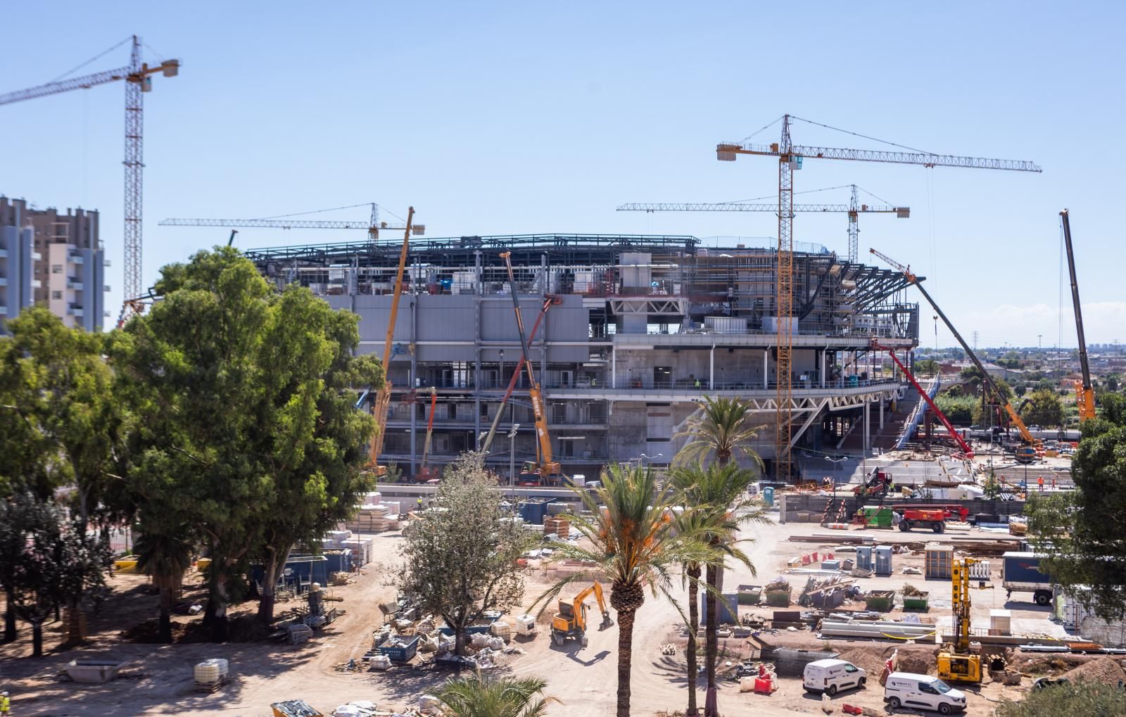 La construcción del Roig Arena de Valencia.