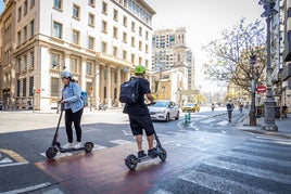 Patinetes eléctricos en Valencia.