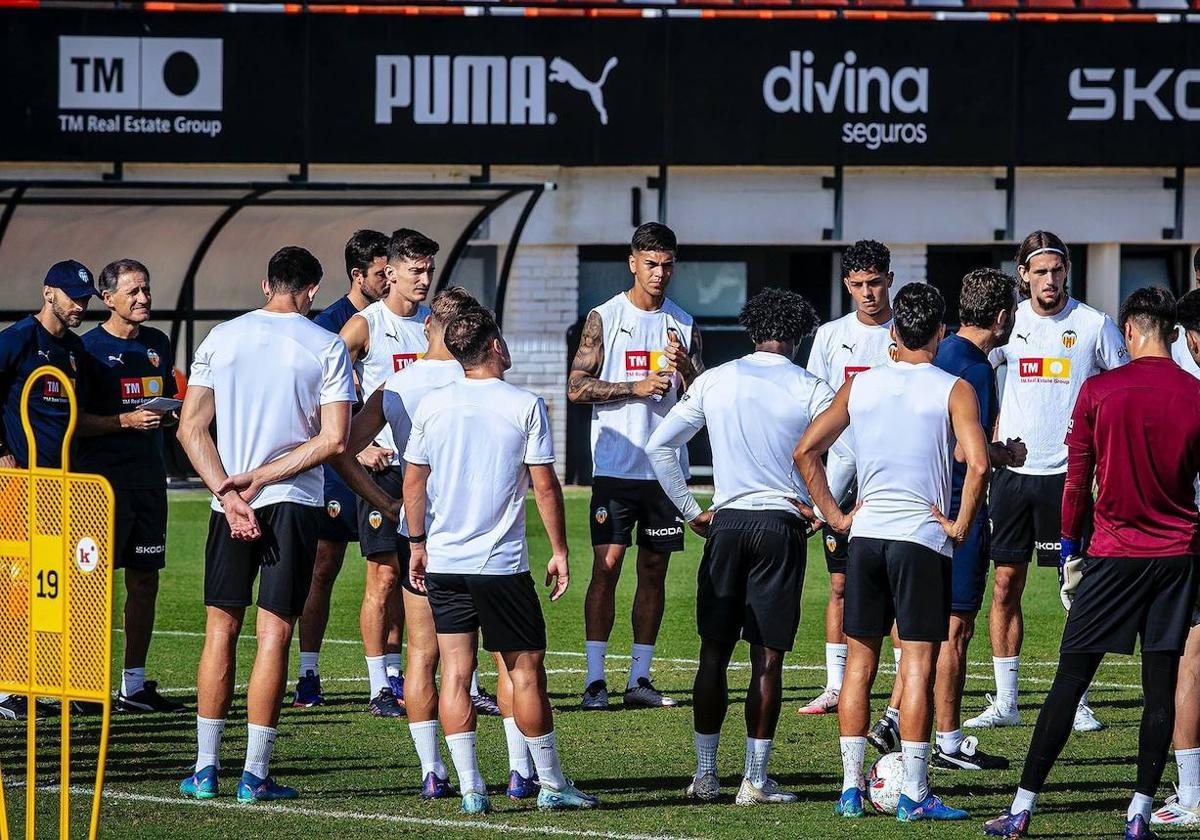 Un entrenamiento del Valencia.