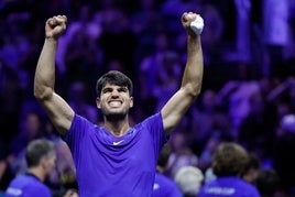 Alcaraz, tras ser campeón en la Laver Cup.