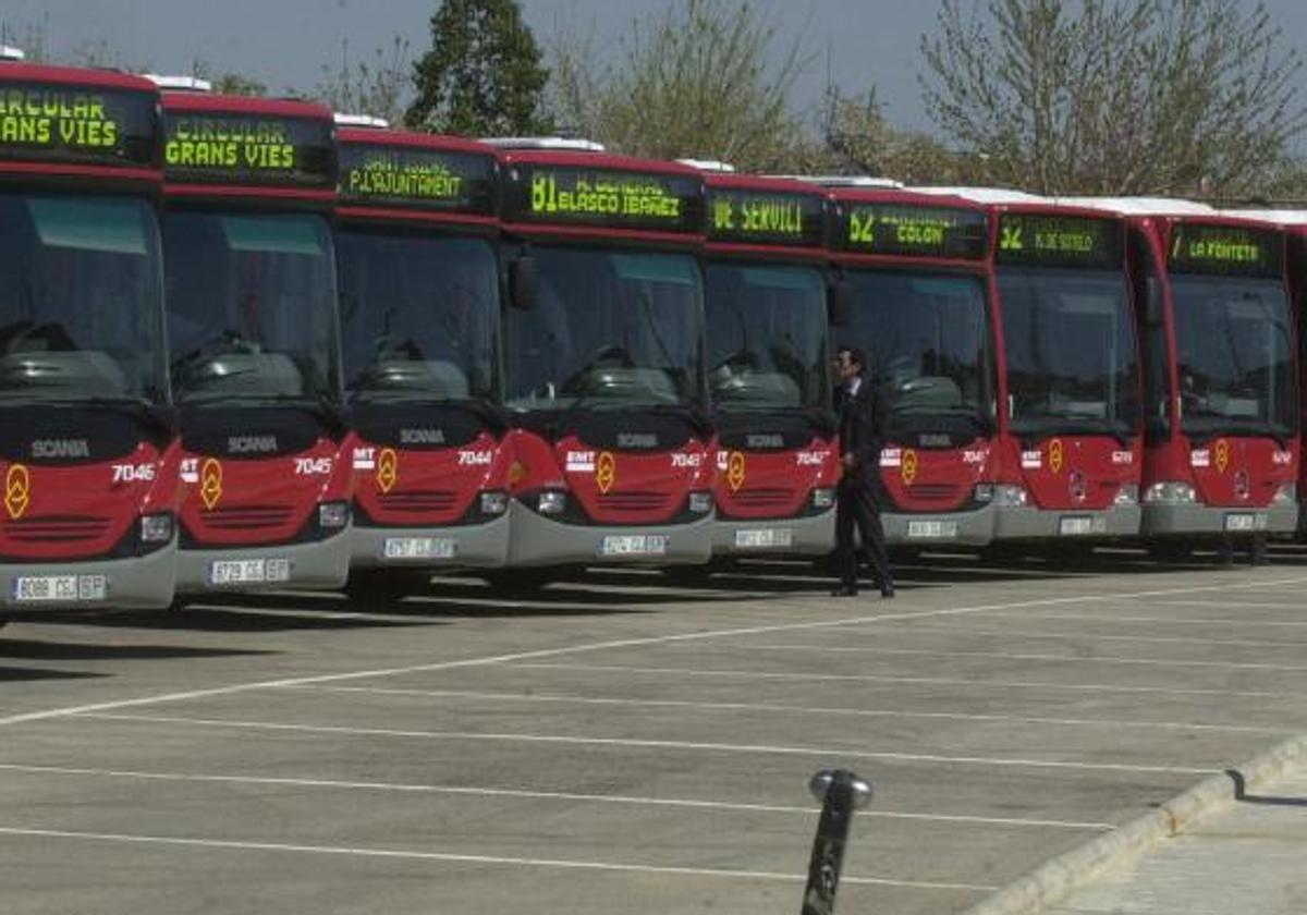 Autobuses de la EMT, en una imagen de archivo.