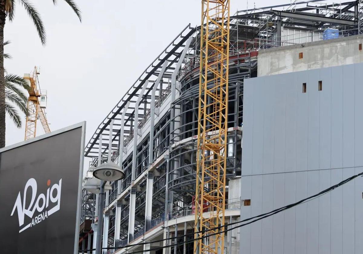 Obras en el recinto Roig Arena.