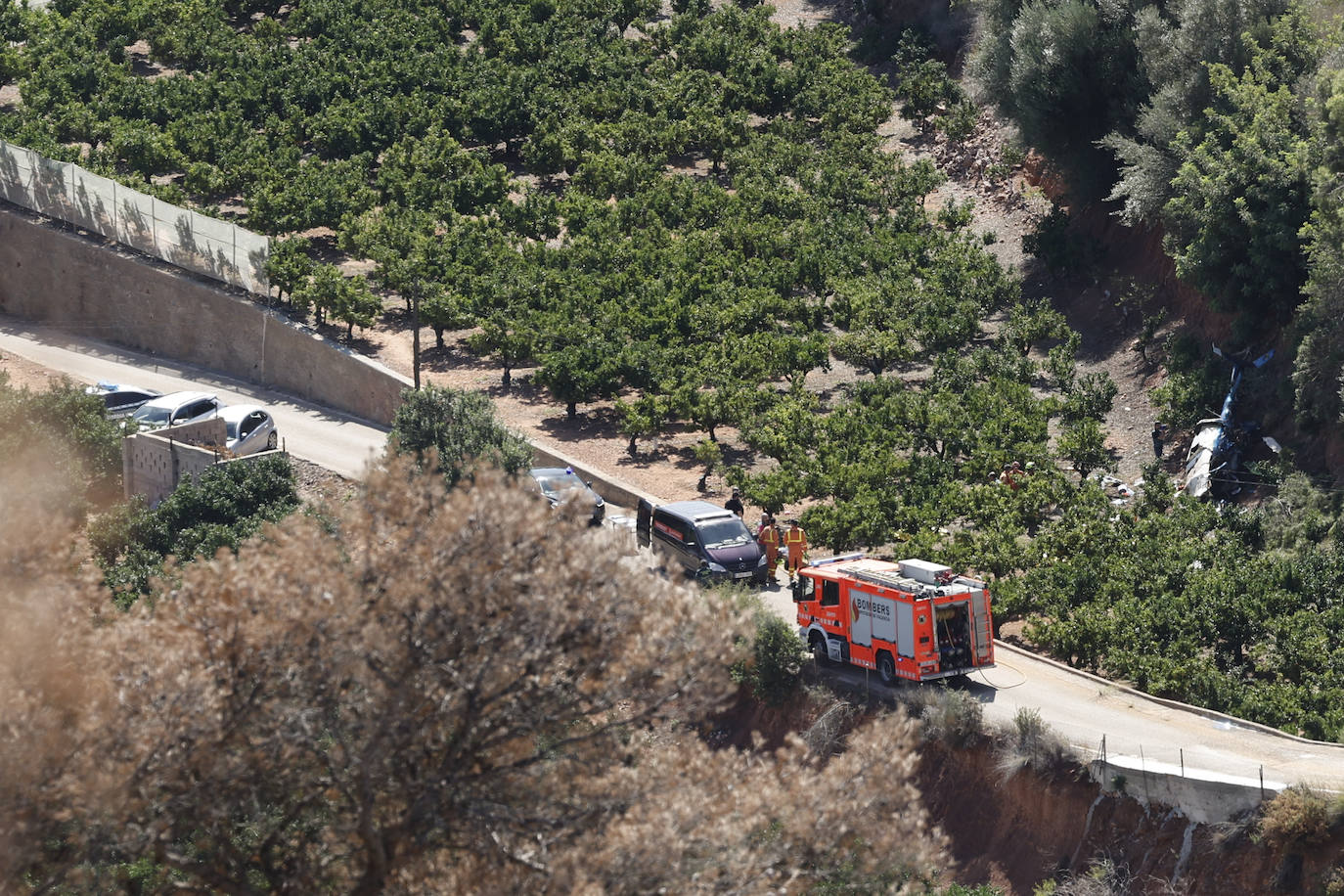 Tres muertos tras chocar un helicóptero con unos cables de alta tensión en el Monte Picayo