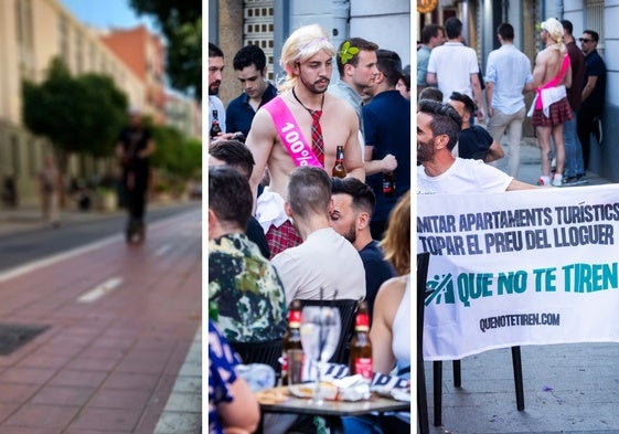 Un patinete en un carril bici, una despedida de soltero y una protesta por el precio del alquiler.