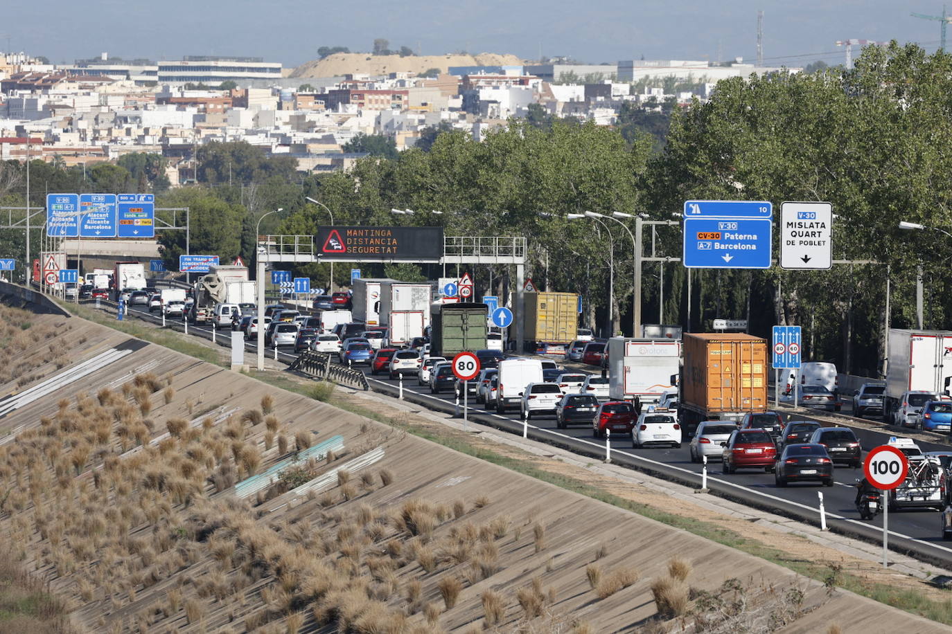 Fotos del atasco en las carreteras de Valencia