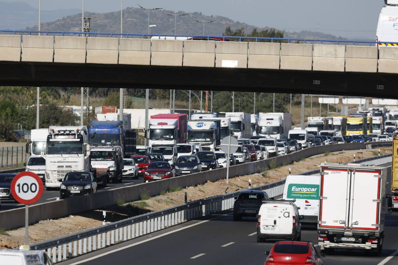 Fotos del atasco en las carreteras de Valencia