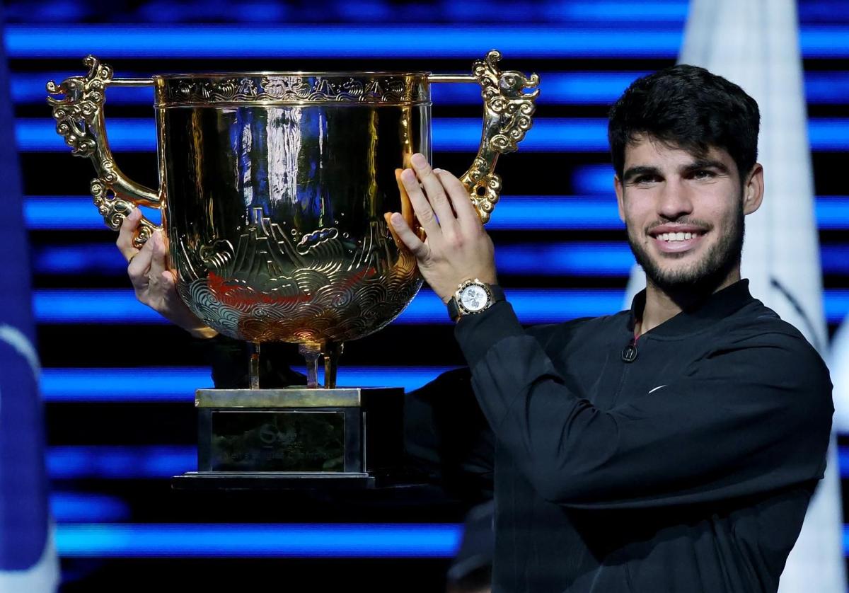 Alcaraz, tras conquistar el torneo chino.