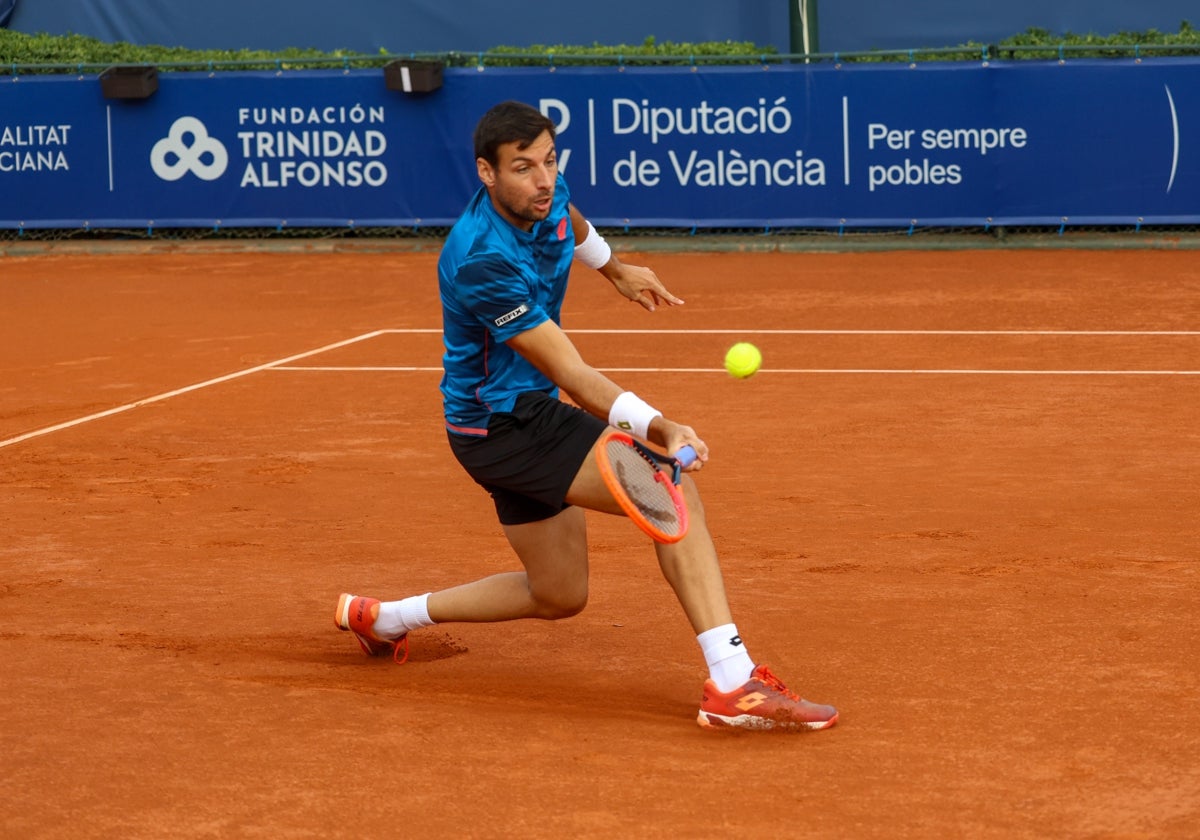 Bernabé Zapata, durante el partido.