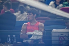 Carlos Alcaraz, durante el torneo en Shanghai.