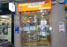 Tienda de golosinas Amancio, donde se ha validado el boleto premiado.