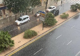 Tormenta sobre la ciudad de Valencia.