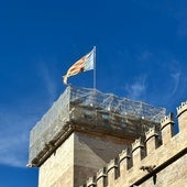 Así avanza la restauración de la torre de la Lonja