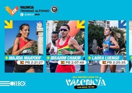 Varios de los corredores y corredoras élite que disputarán el Medio Maratón de Valencia.