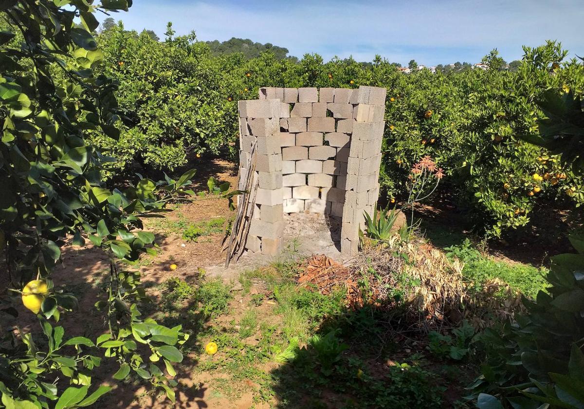 Zona habilitada para la quema agrícola en una parcela.