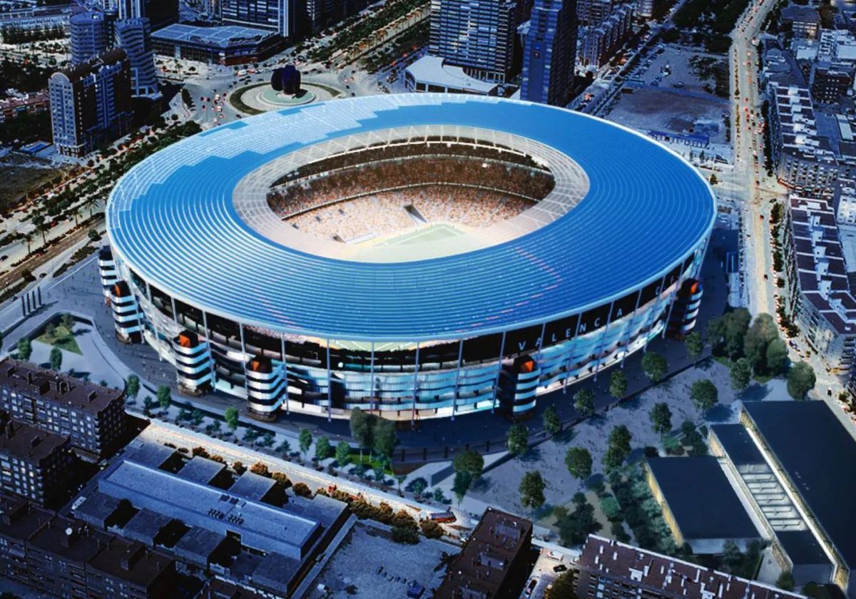 Imagen virtual del nuevo Mestalla.