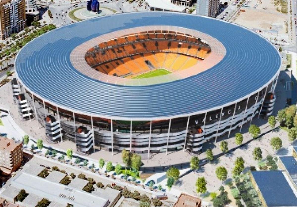Aspecto que tendrá el nuevo Mestalla.