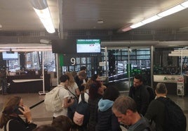 El caos en Atocha provocado por los incidentes ocurridos con la red ferroviaria en Madrid.