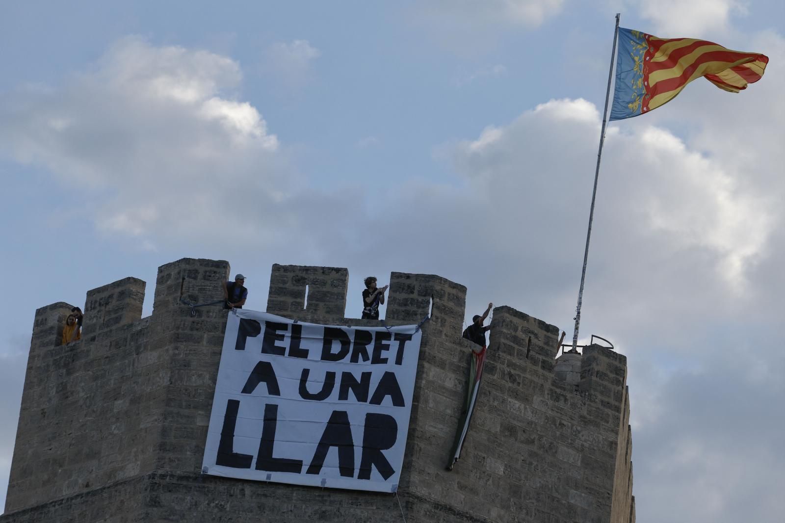 Manifestación en Valencia para protestar contra la crisis de la vivienda