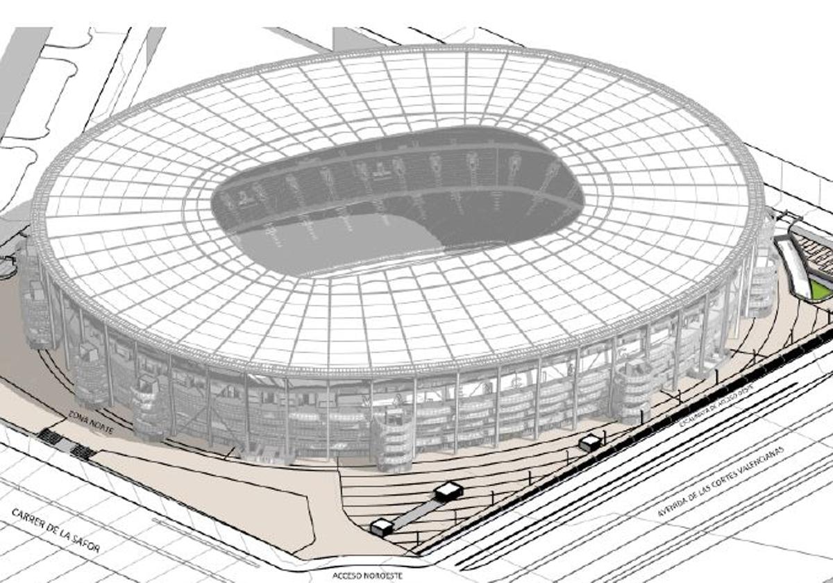 Vista del proyecto del nuevo Mestalla.