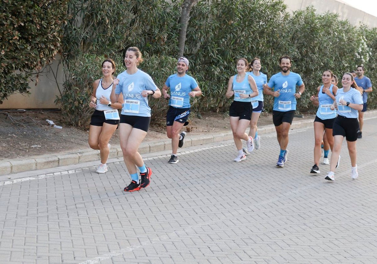 Corredores del Sanus Vitae, durante un entrenamiento.