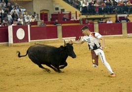 Javier Soler en Zaragoza, donde se proclamó campeón de España de recortes con anillas.