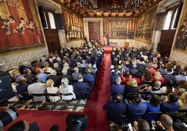 El interior del Palau, durante la gala del 9 d'Octubre.