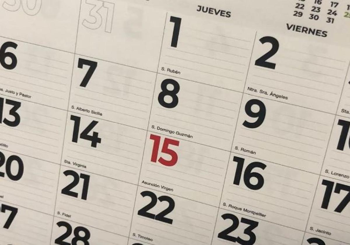 Los ocho festivos que no se pueden cambiar en el calendario laboral de 2025