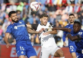 Alderete y Hugo Duro, en el partido de Getafe.