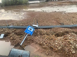 Efectos de las lluvias y el desbordamiento del Magro en Utiel.