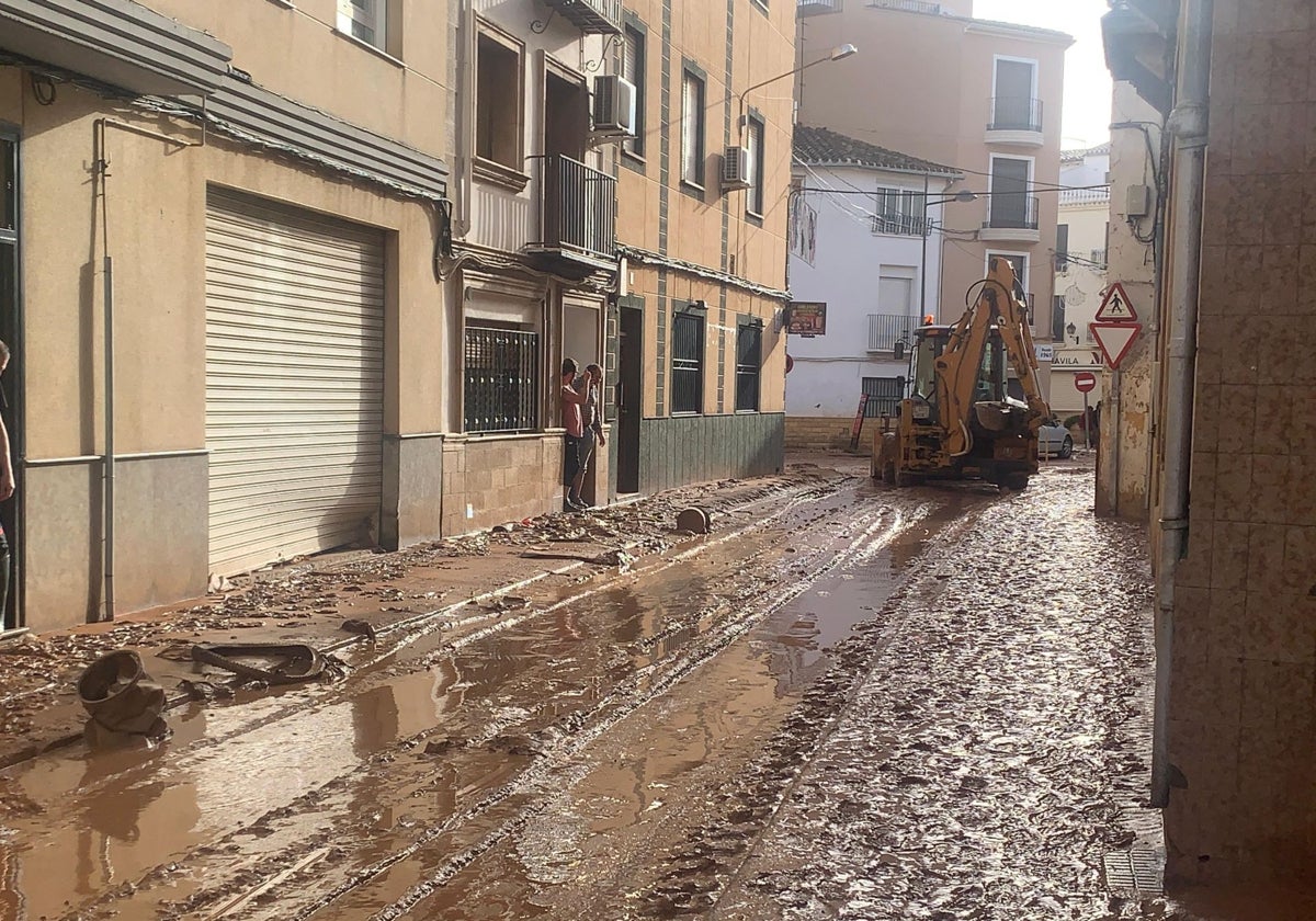 Estado de una calle de Utiel.