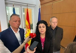 Salvador Navarro, Ana García e Ismael Sáez, durante la comparecencia.