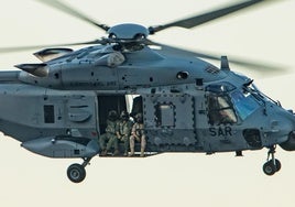 Un helicóptero del Ejército del Aire.