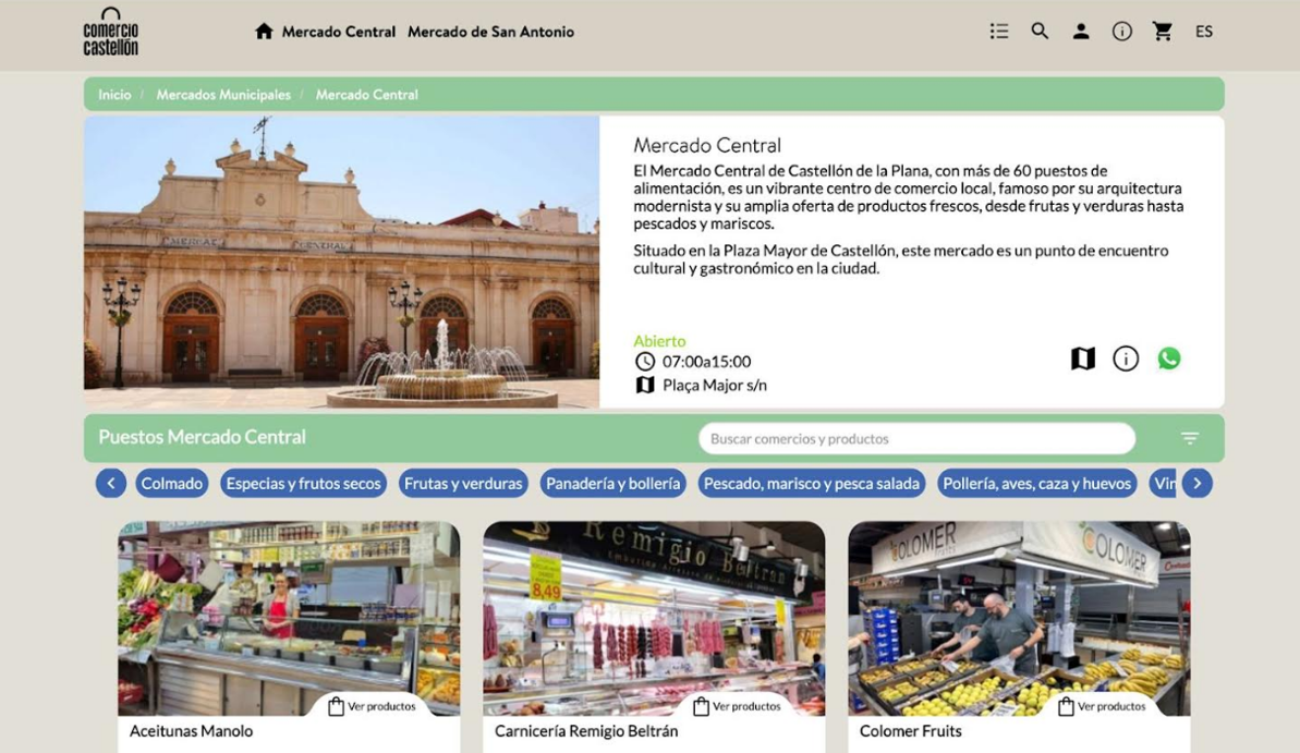 Los vecinos de Castellón ya pueden hacer sus compras online en los mercados Central y San Antonio