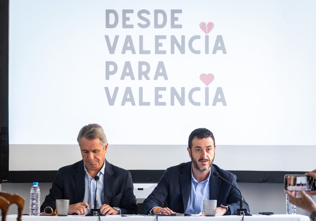 Diego Lorente y Ricard Camarena durante la presentación de la iniciativa solidaria.