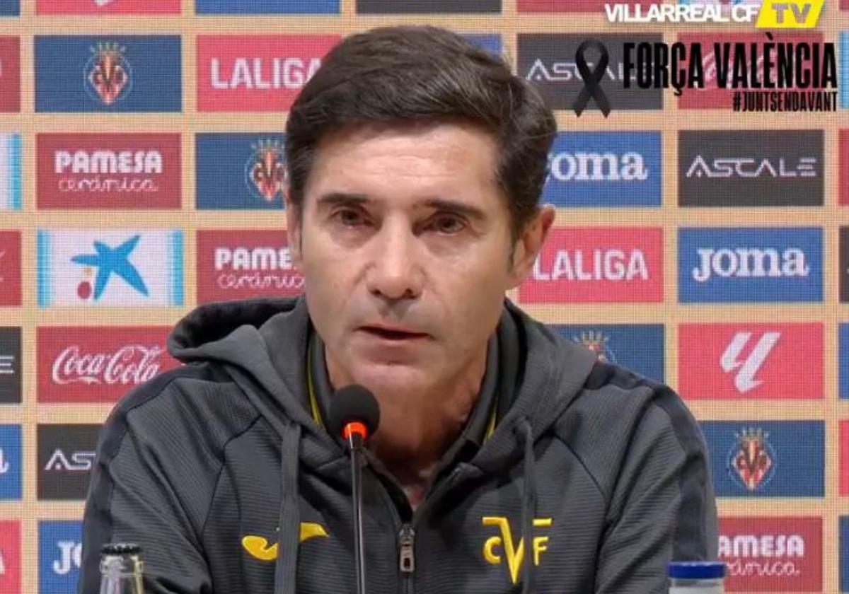 Marcelino, este viernes en rueda de prensa.