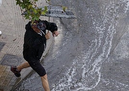 Día de lluvia en la ciudad de Valencia.
