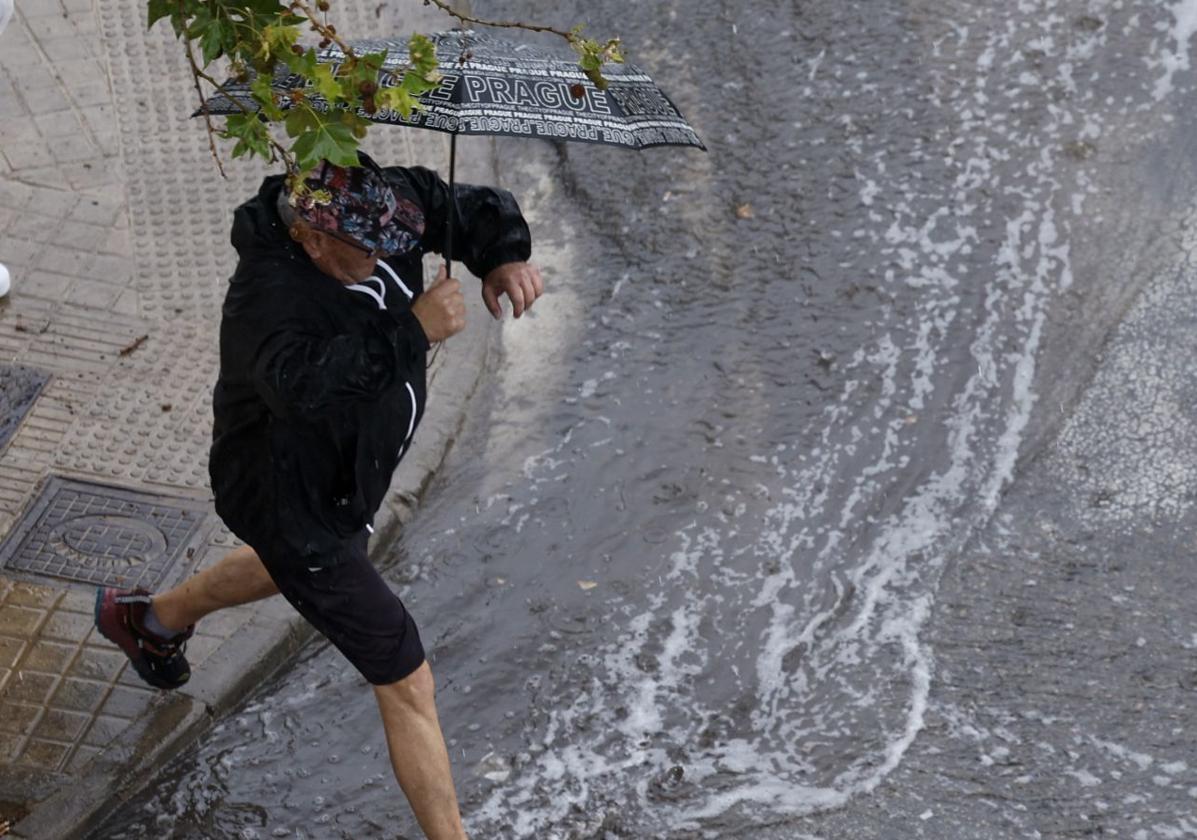 Día de lluvia en la ciudad de Valencia.