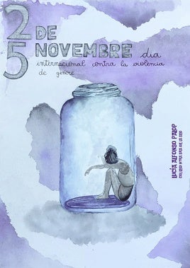 Cartel conmemorativo del 25N de este año, obra de una alumna de Xàtiva.