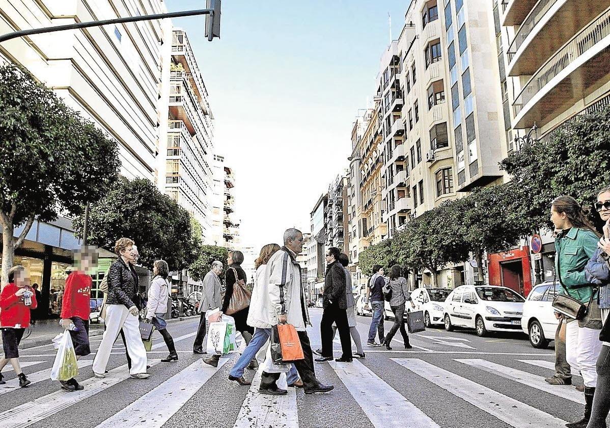 Una de las calles de Valencia.