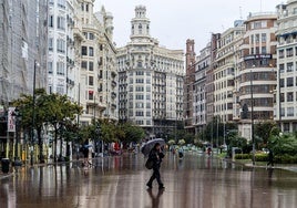 Lluvia en la ciudad de Valencia.