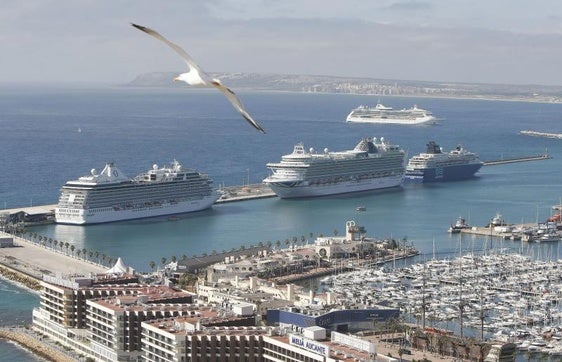 Cruceros en el Puerto de Alicante, en una imagen de archivo.