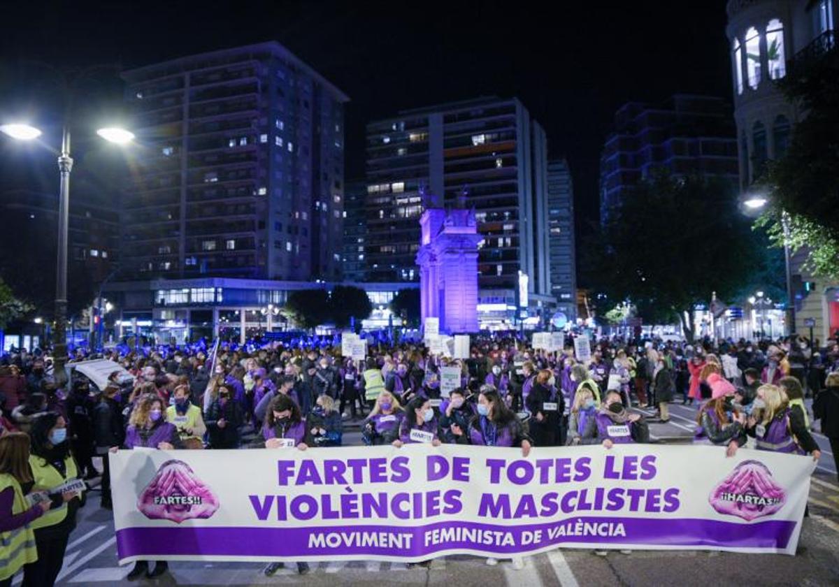 Manifestación del 25N en Valencia, en una imagen de archivo.