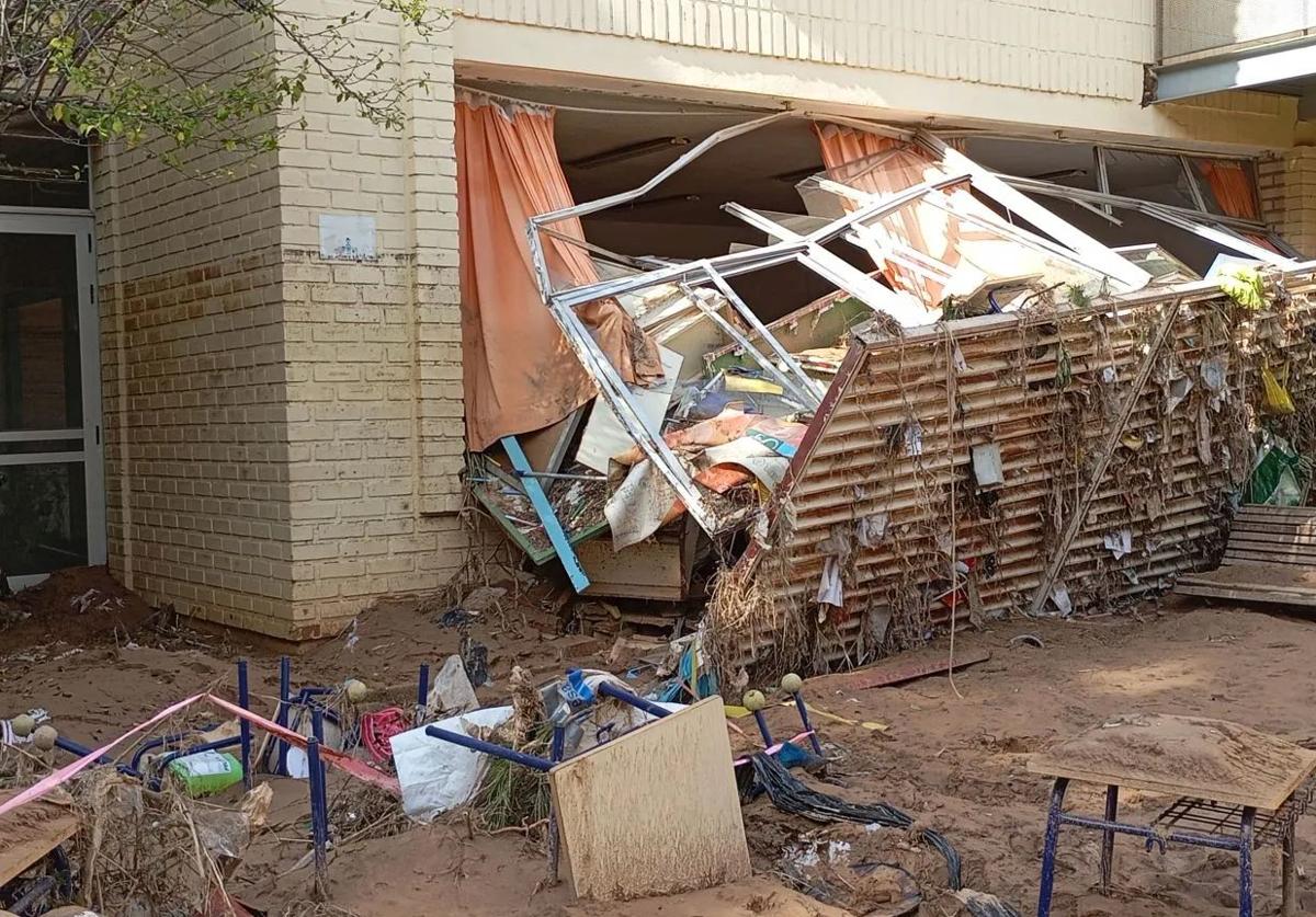 Así quedó el colegio Lluís Vives de Massanassa tras la DANA en Valencia