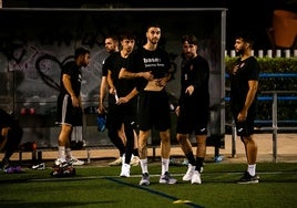 Los jugadores del Manises, en un entrenamiento.