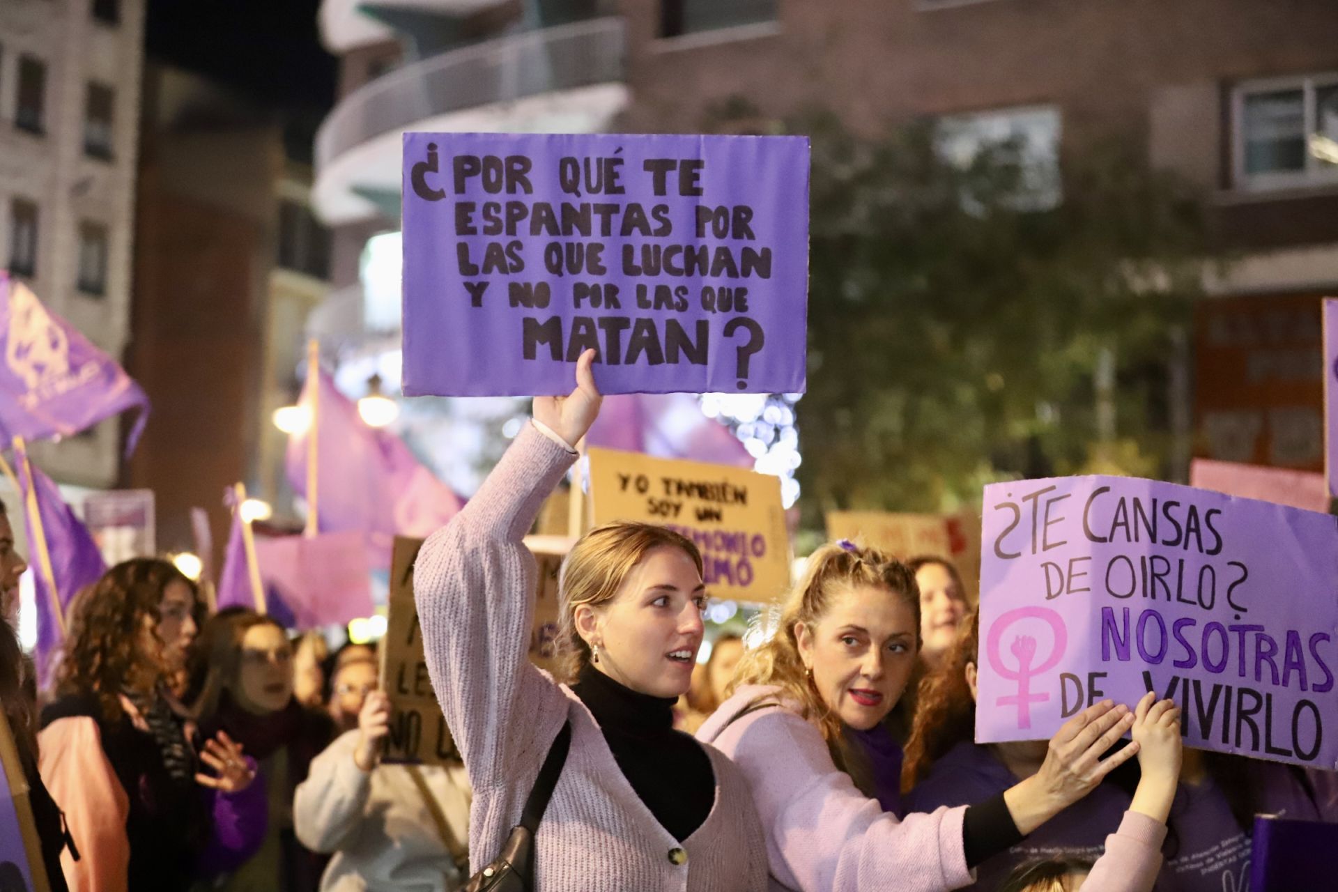 Las imágenes de la manifestación por el 25-N en Valencia