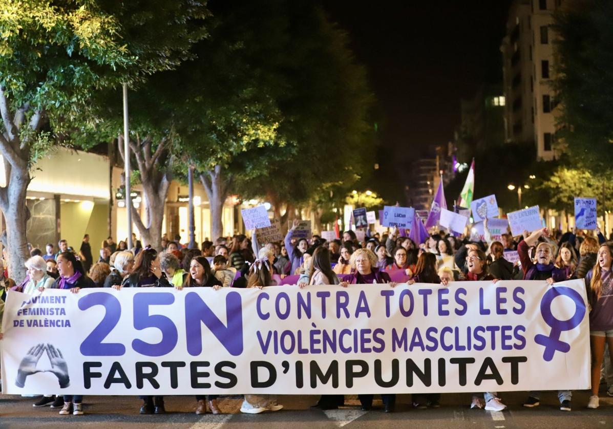 Manifestación del 25N en Valencia.