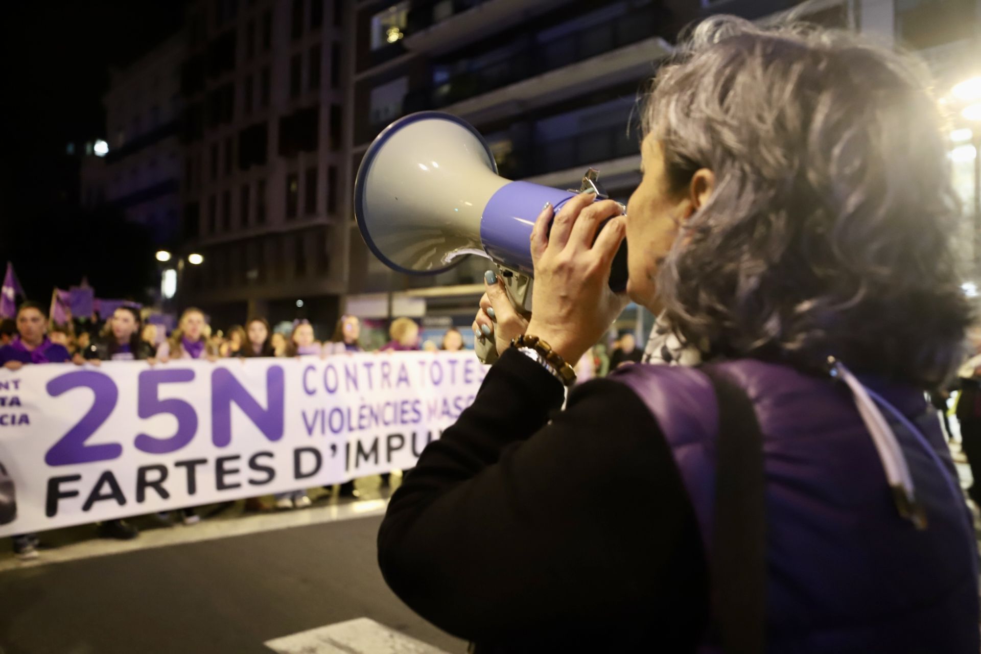 Las imágenes de la manifestación por el 25-N en Valencia