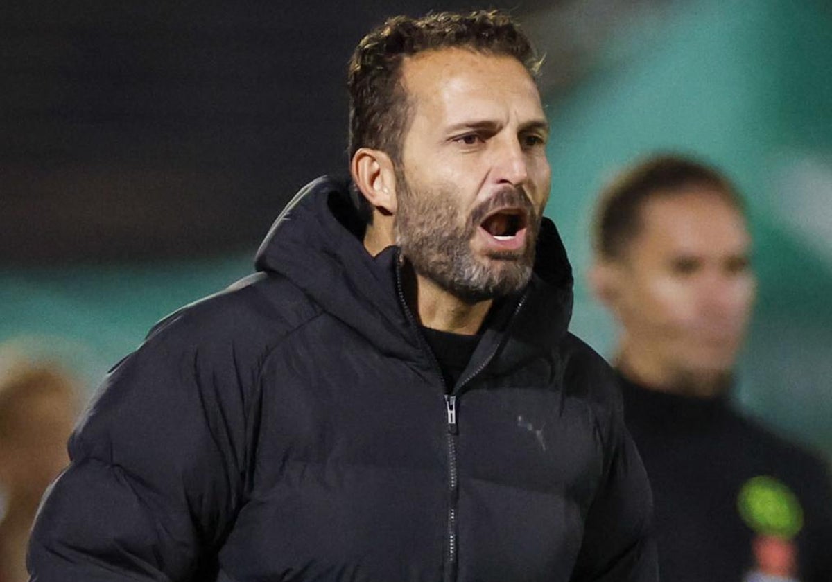 Rubén Baraja, durante el partido de Copa en Parla.